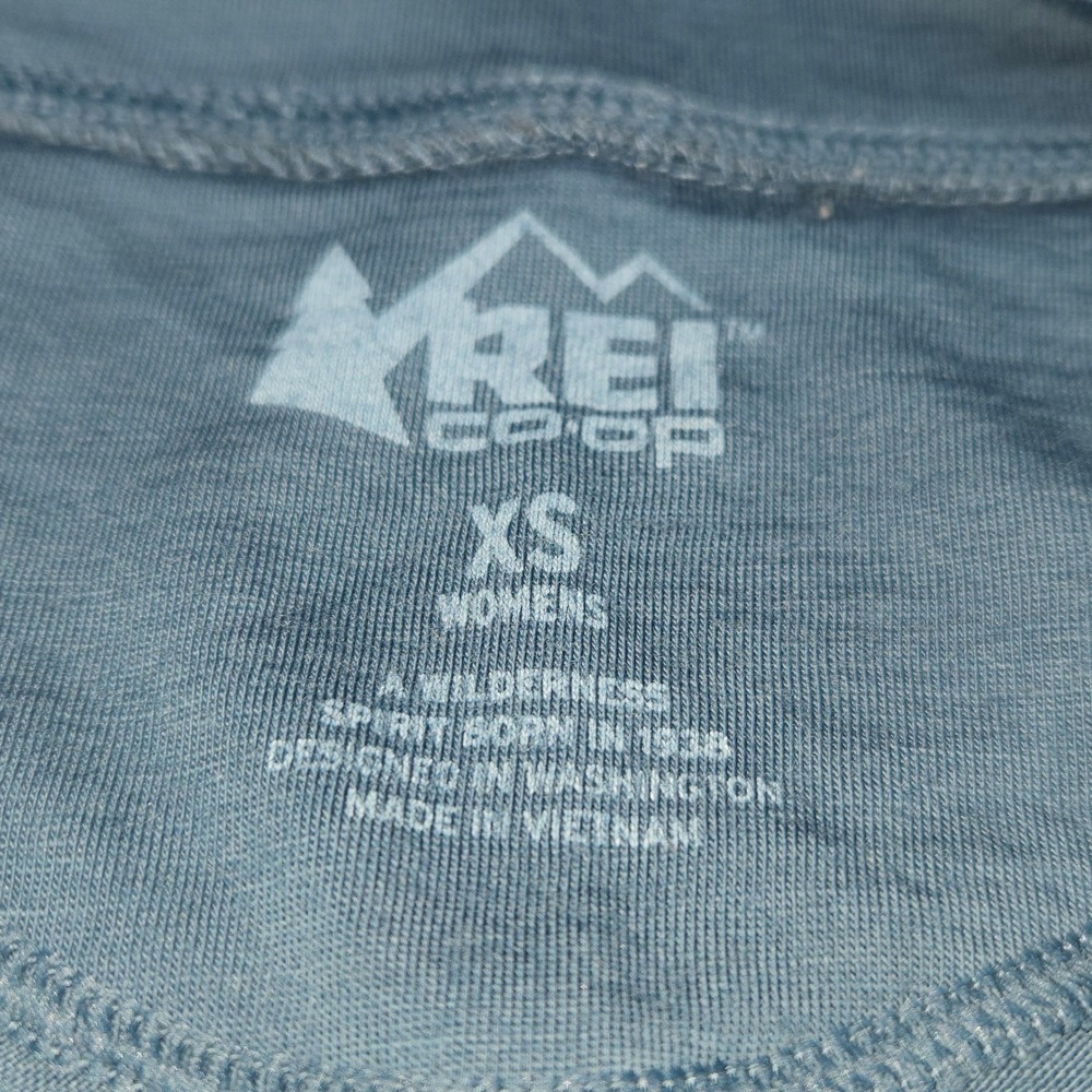 REI Co-op Quarter Zip Pullover Womens XS Blue Merino Wool Hiking Base Layer - Picture 2 of 11